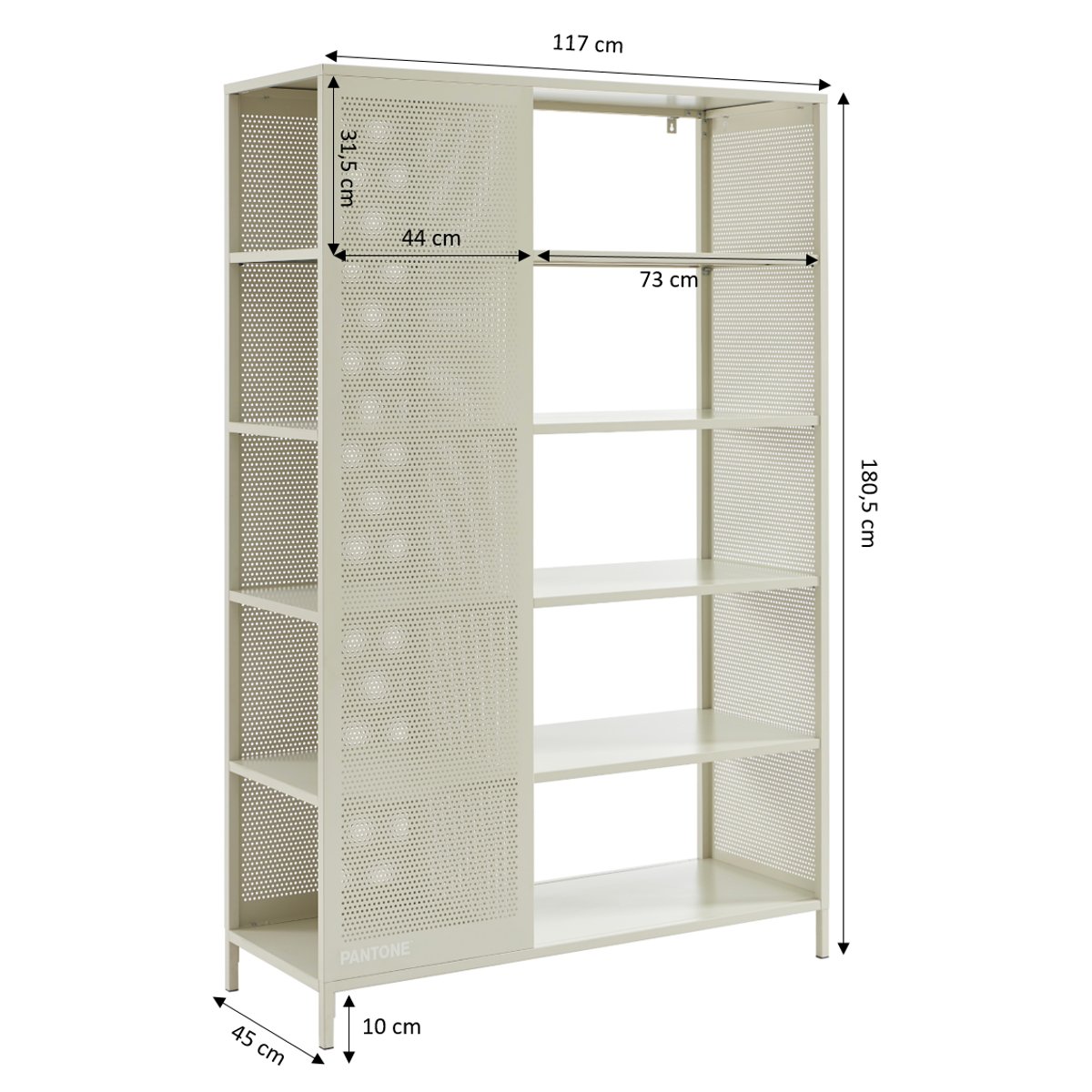 Bibliothèque en acier beige sable / tcx 13-0002, PANTONE