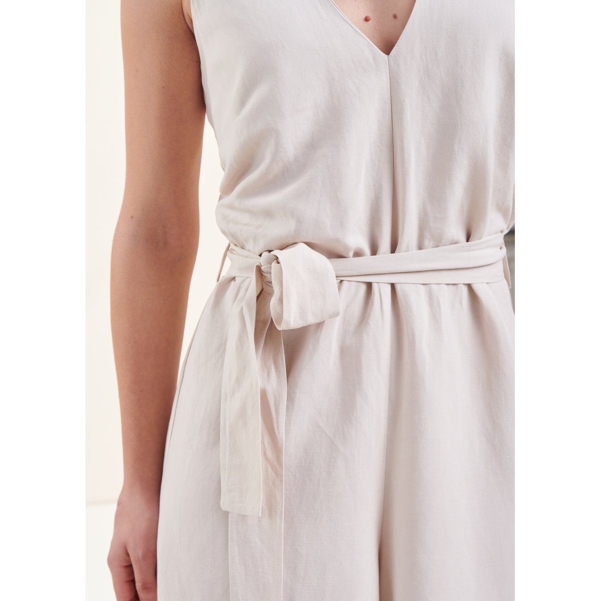 Combinaison pantalon sans manches ecru, LA FEE MARABOUTEE