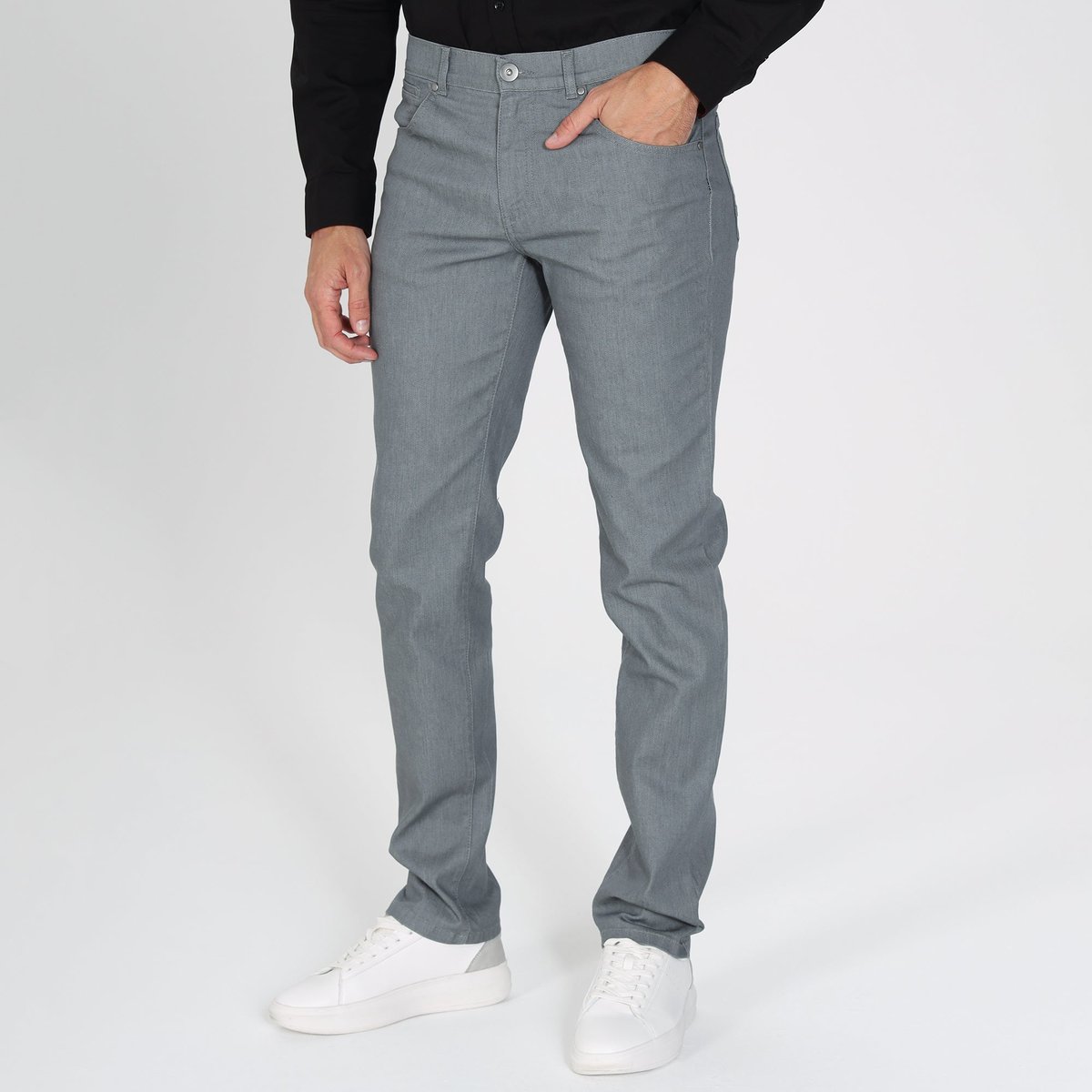 Pantalon coupe regular en coton PETRO gris, GENTLEMAN FARMER