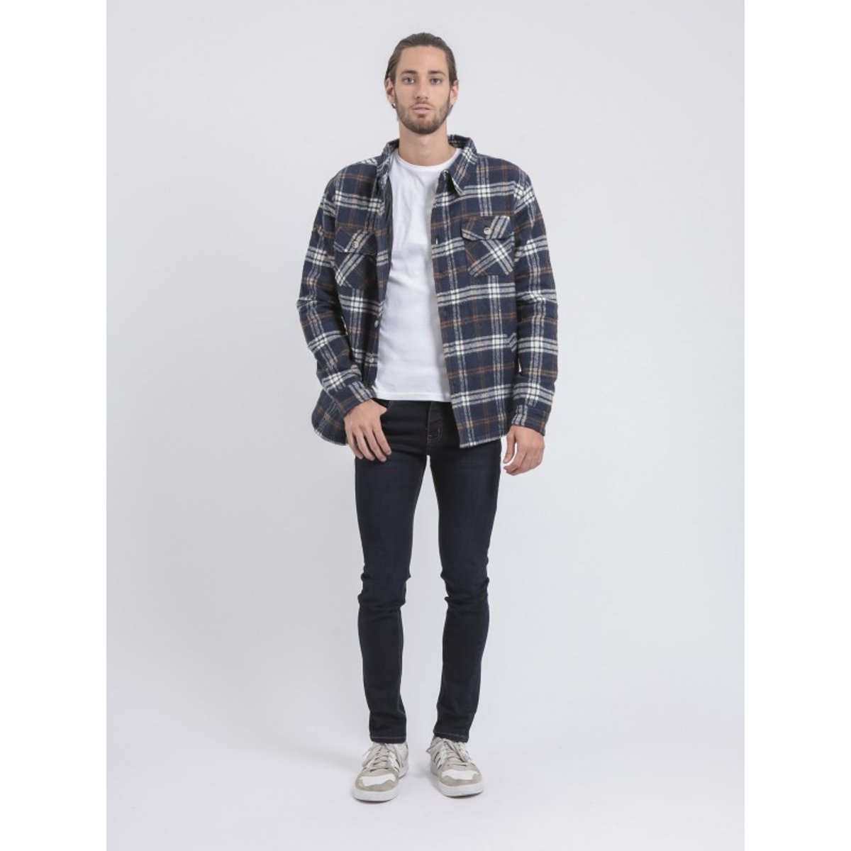 Surchemise Manches Longues Carreaux Toranol bleu marine, RITCHIE