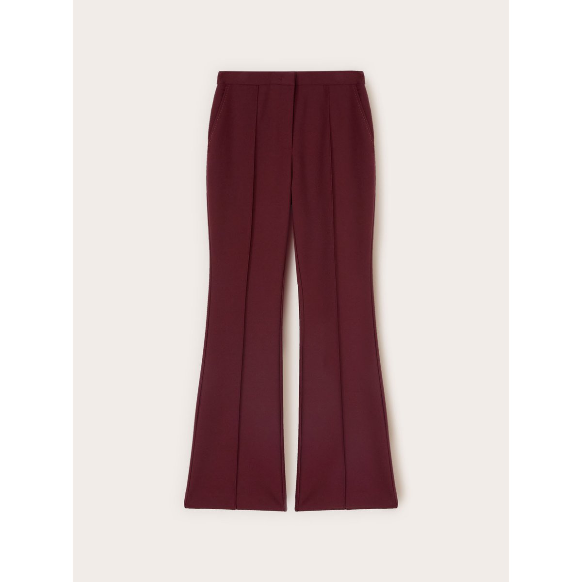 Pantalon bootleg en polyviscose burgundy, MOTIVI