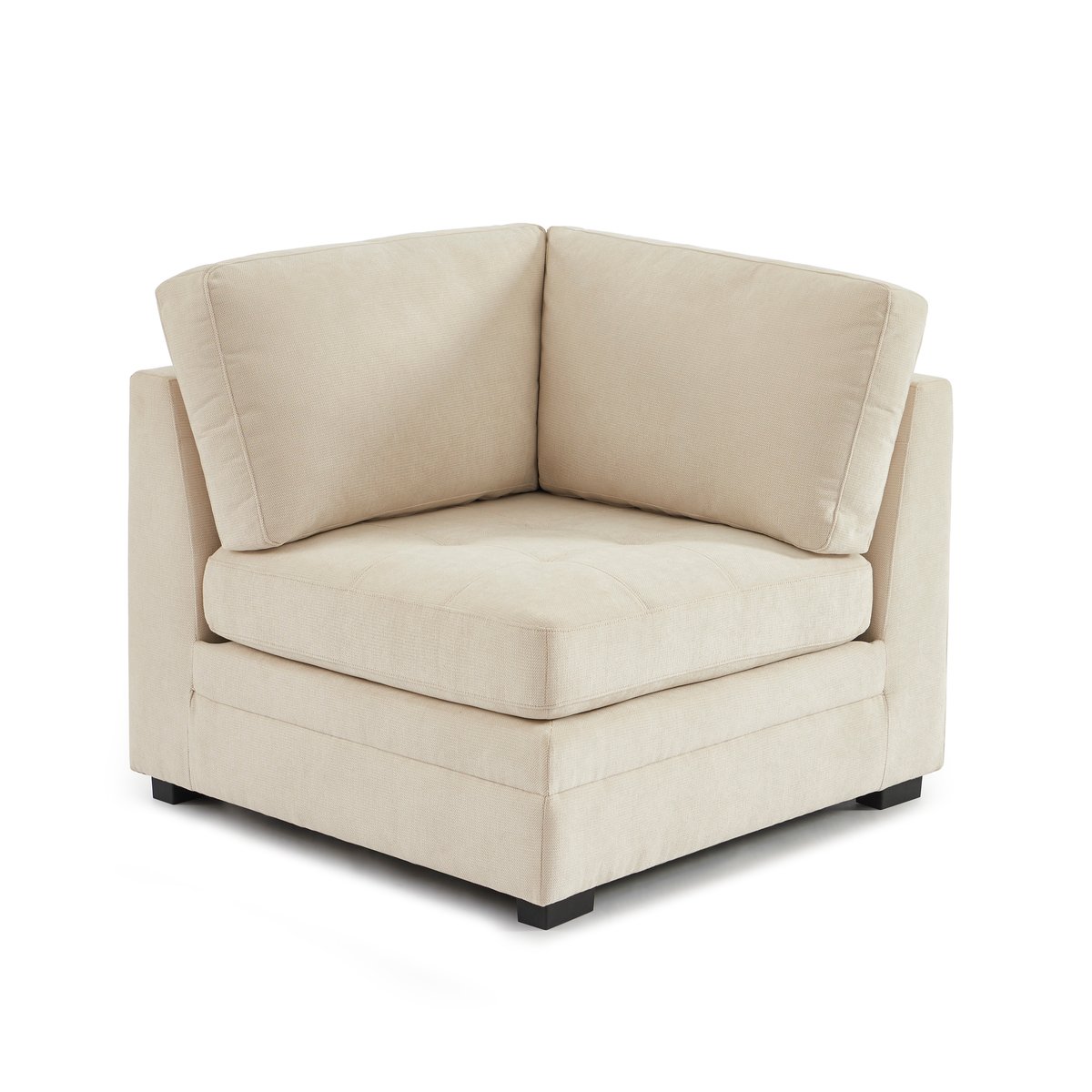 Chauffeuse d'angle 1 place en tissu BILLIE beige, SORELH