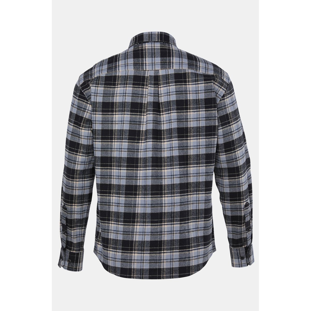 Chemise en flanelle à carreaux gris dauphin, STHUGE