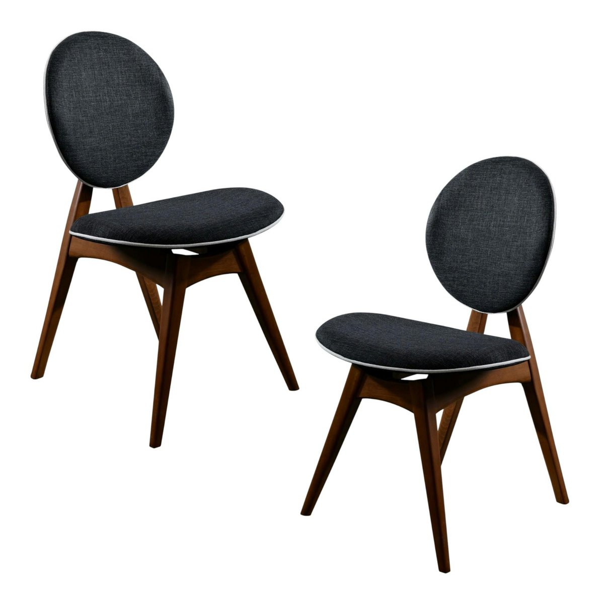 Chaise médaillon moderne (lot de 2) DILI gris, PIER IMPORT