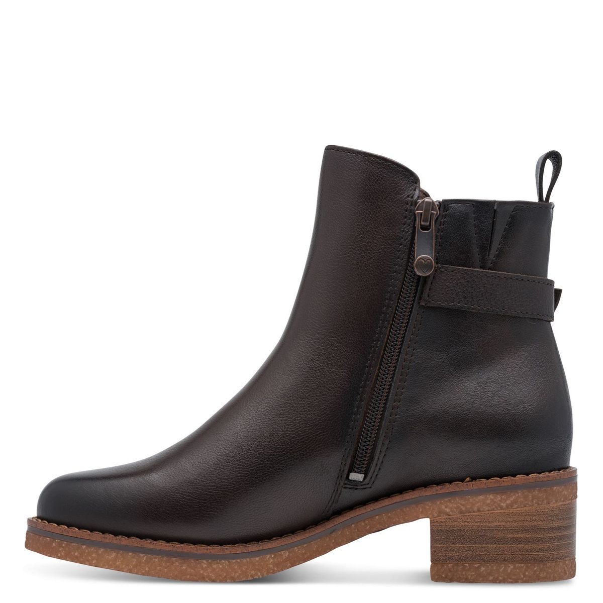 Bottine talon bloc marron taupe, MARCO TOZZI