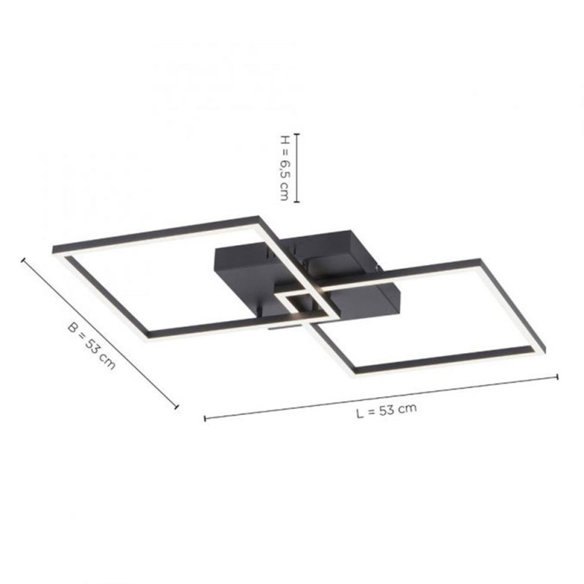 Plafonnier Led Iven Noir Dimmable Et Cct noir, MILLUMINE
