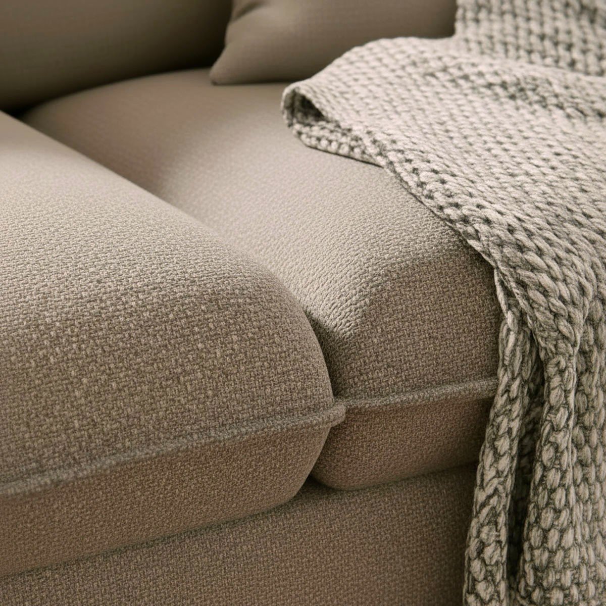 Canapé lit 3 places tissu BUBBLE beige, CALICOSY