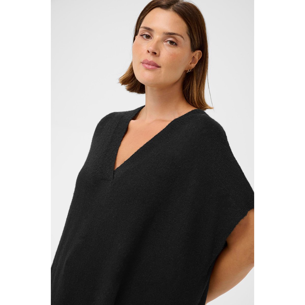 Poncho noir black deep, KAFFE CURVE