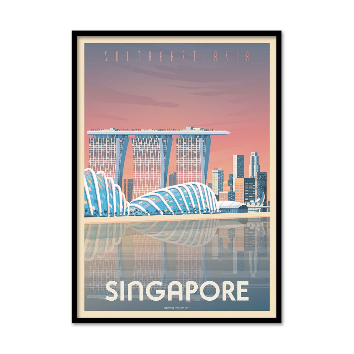 Affiche d'art - Singapore - Olahoop Travel Posters violet, WALL EDITIONS