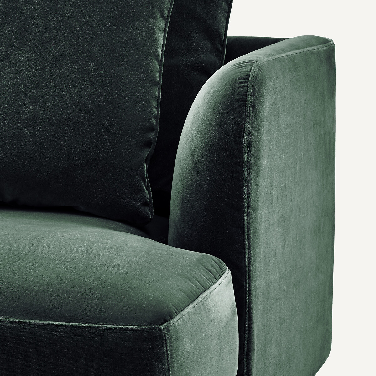Rechtes Einzelsofa, modular, aus Samt, TIBERIO khaki, AM.PM