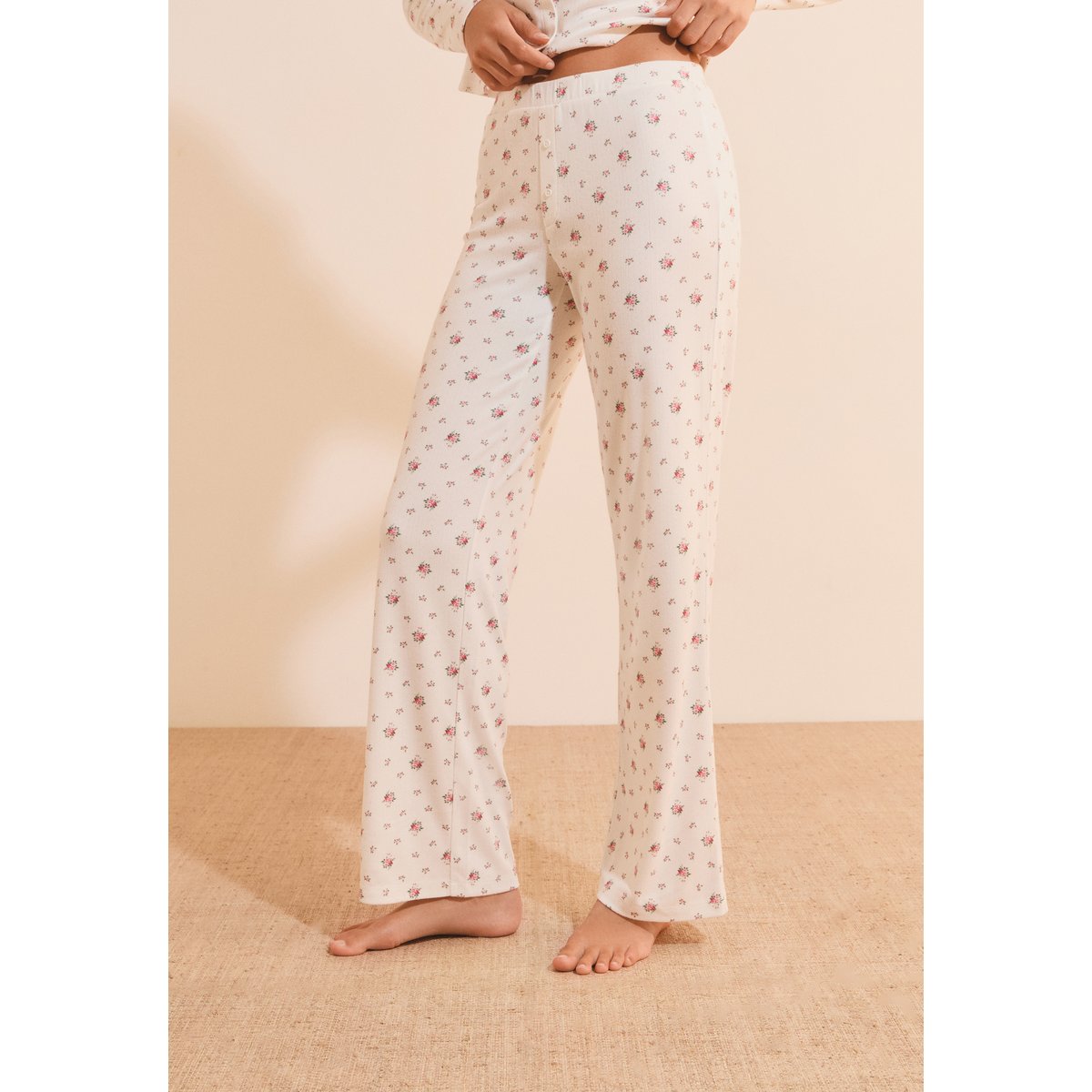 Pantalon de pyjama avec boutons BAYALINE ecru, ETAM