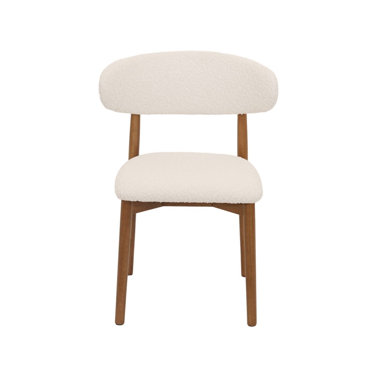 Chaise bois d'hévéa et tissu bouclette (lot de 2) PAOLA noir, SWEEEK