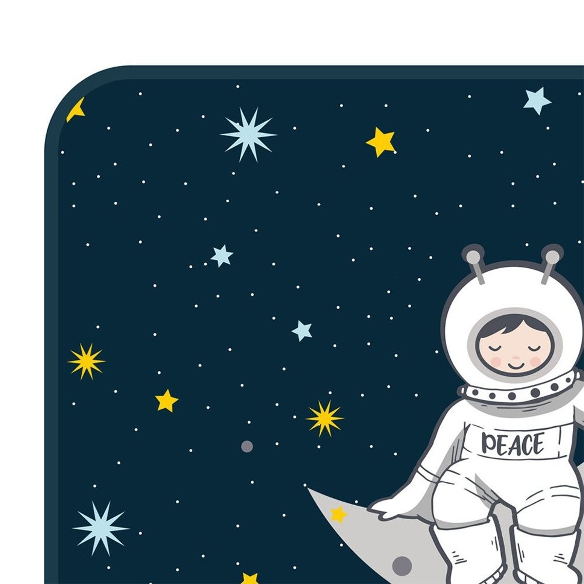Tapis velours 45x75  Petit Astronaute bleu, DECORATIE