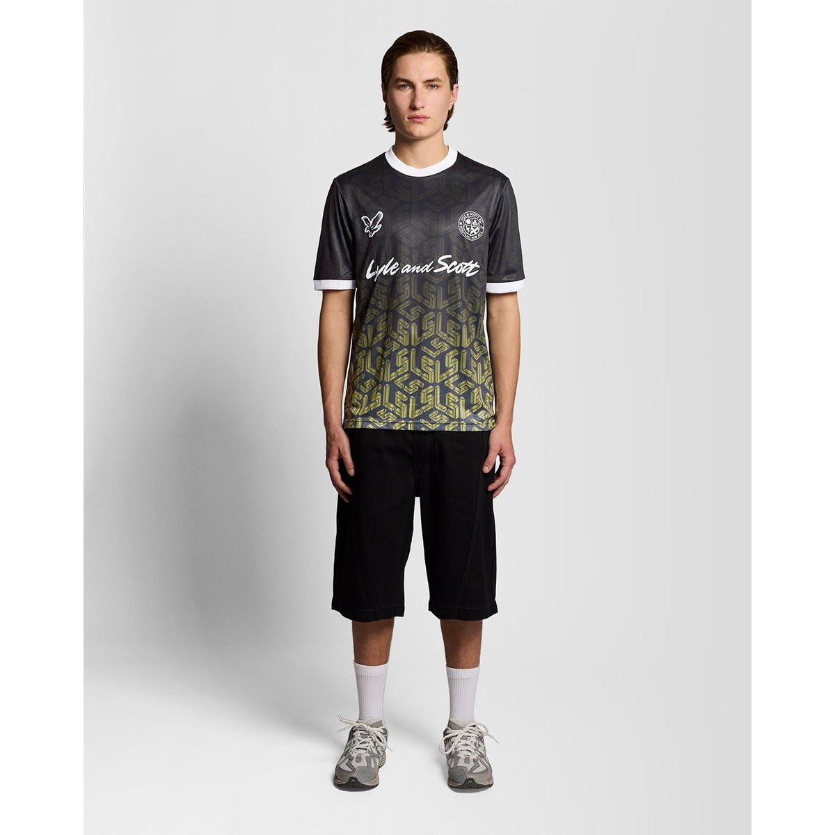 Maillot de football ombré emblème noir jais, LYLE & SCOTT