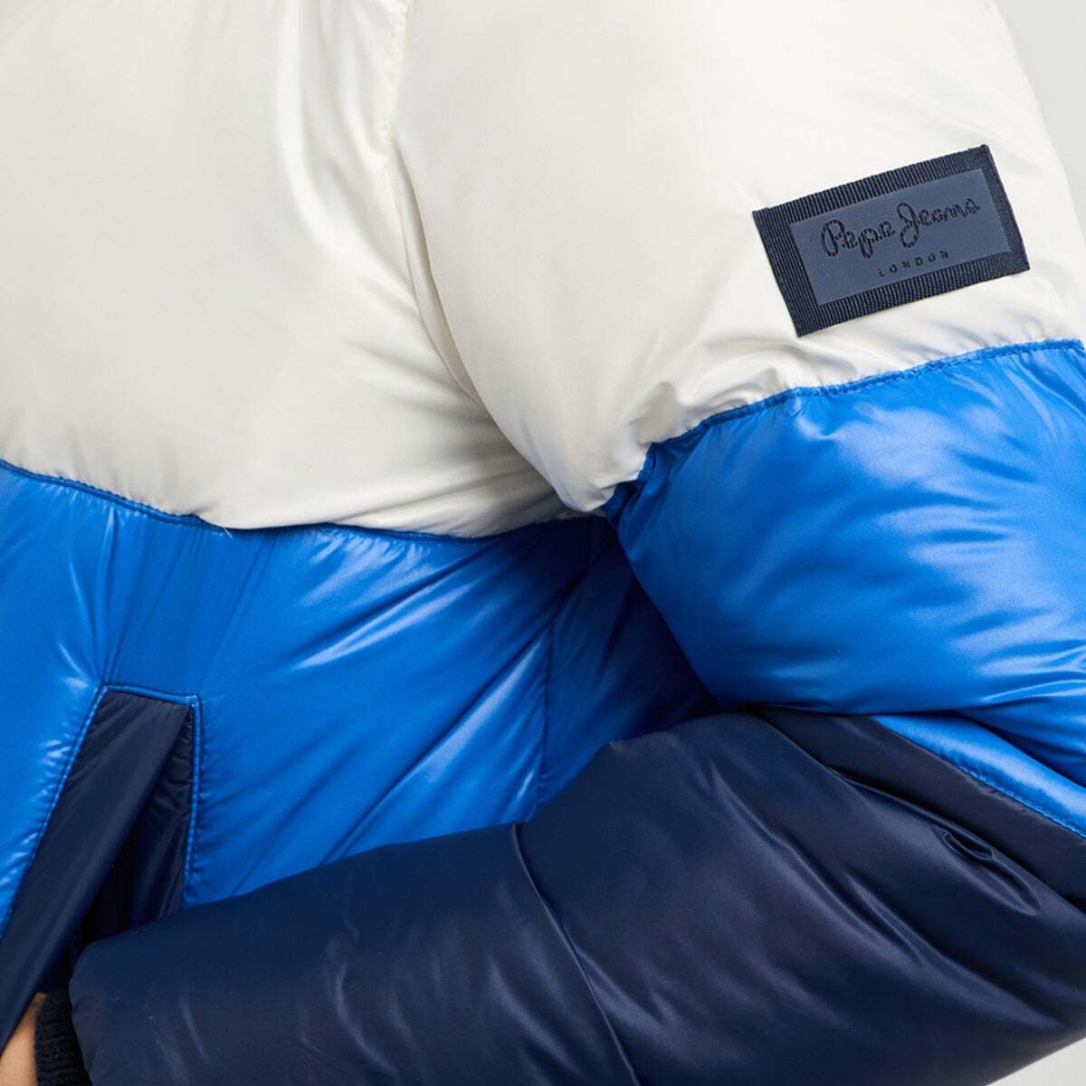 Doudoune Matelassée Color Block bleu amiral, PEPE JEANS