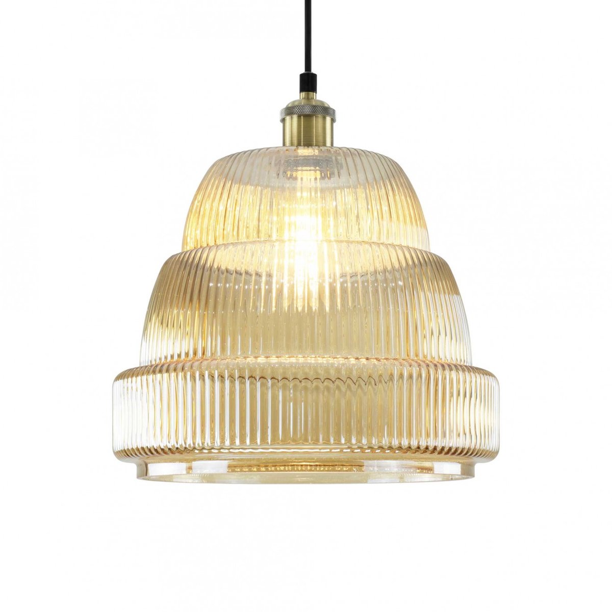 Suspension en verre strié, Chani transparent, C-CREATION