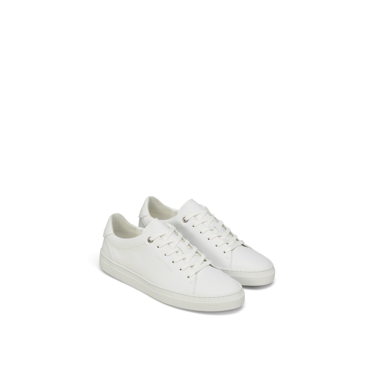 Baskets à semelles cuvette Modèle Alf en cuir de bœuf nappa noble blanc, MARC O'POLO