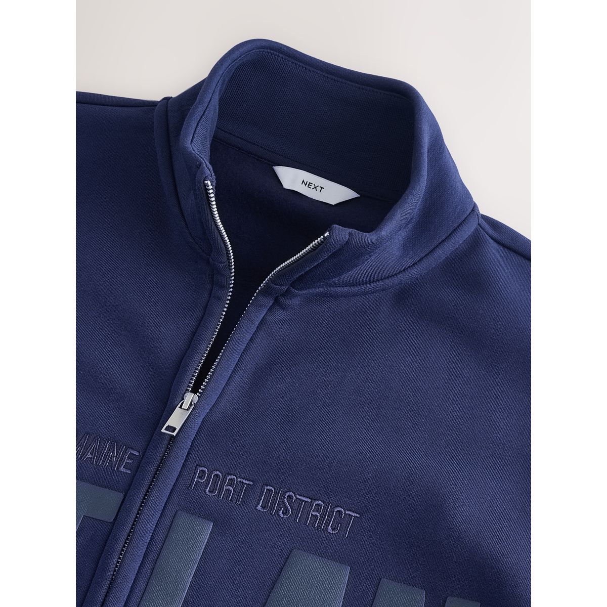 Sweat zippé imprimé bleu cobalt, NEXT
