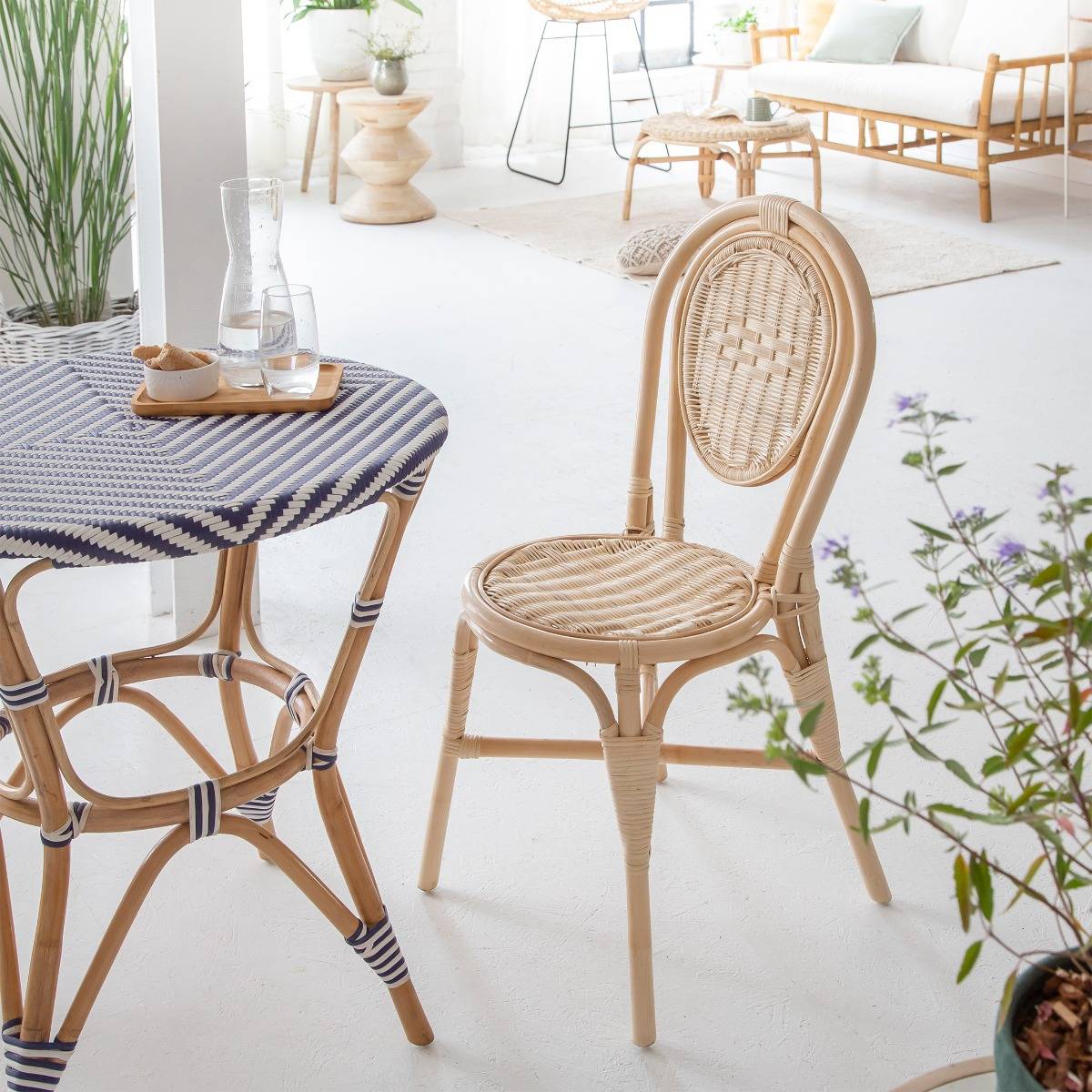 Lot de 2 chaises en rotin NOHAN bois clair, MADE IN MEUBLES