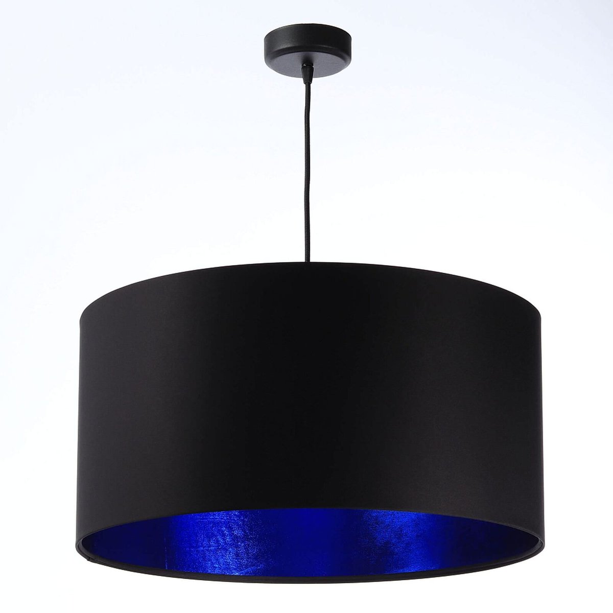Suspension en tissu satin, GLAM noir et intérieur bleu néon, BPS KONCEPT