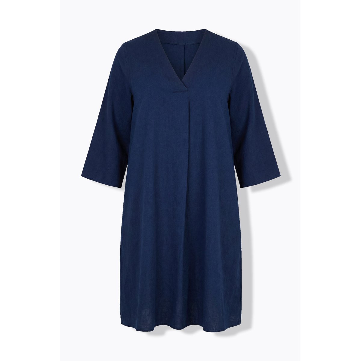 Robe en jersey avec poches et manches 3/4 jean bleu foncé, ULLA POPKEN