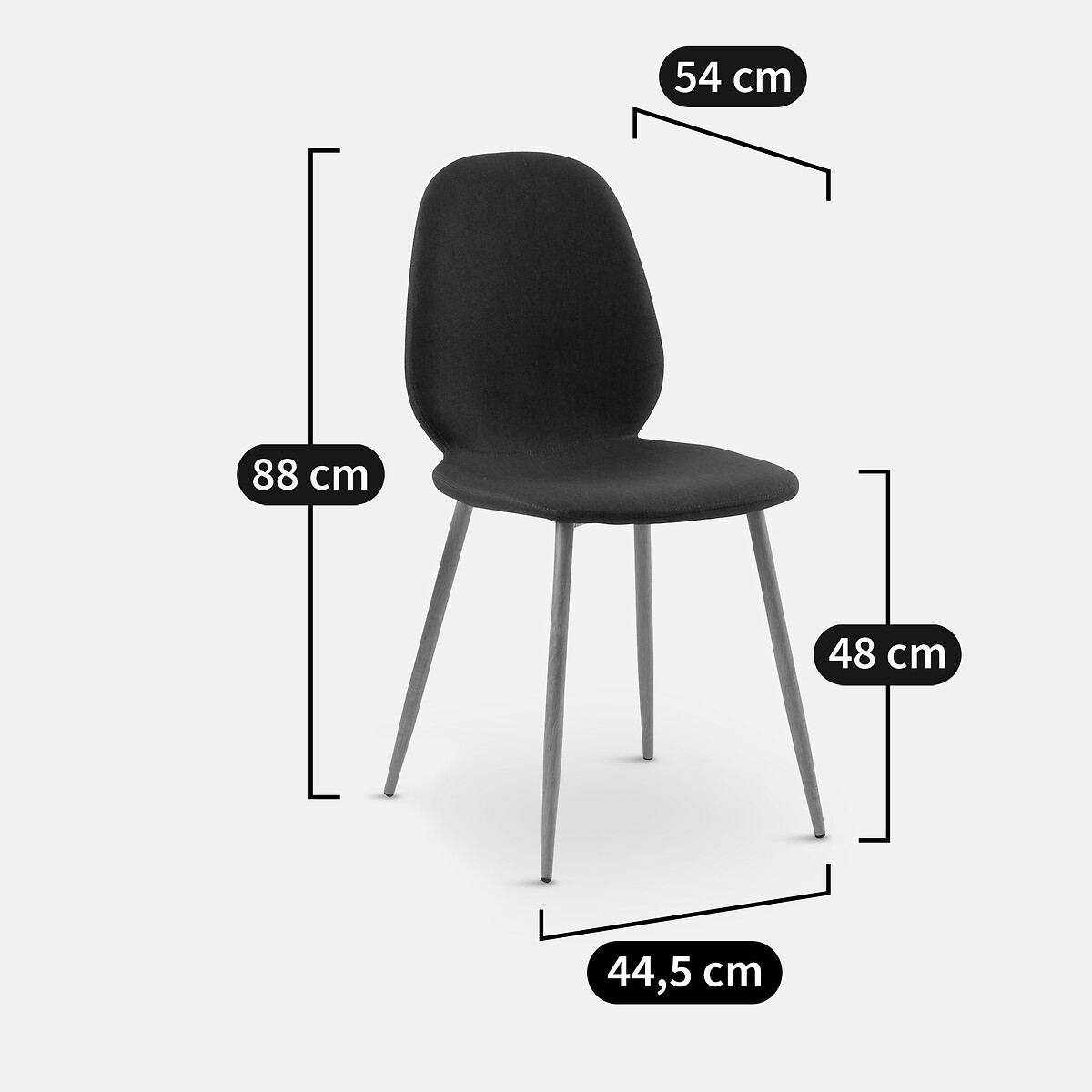 Chaise pieds fuselés, Leena bleu canard, LA REDOUTE INTERIEURS