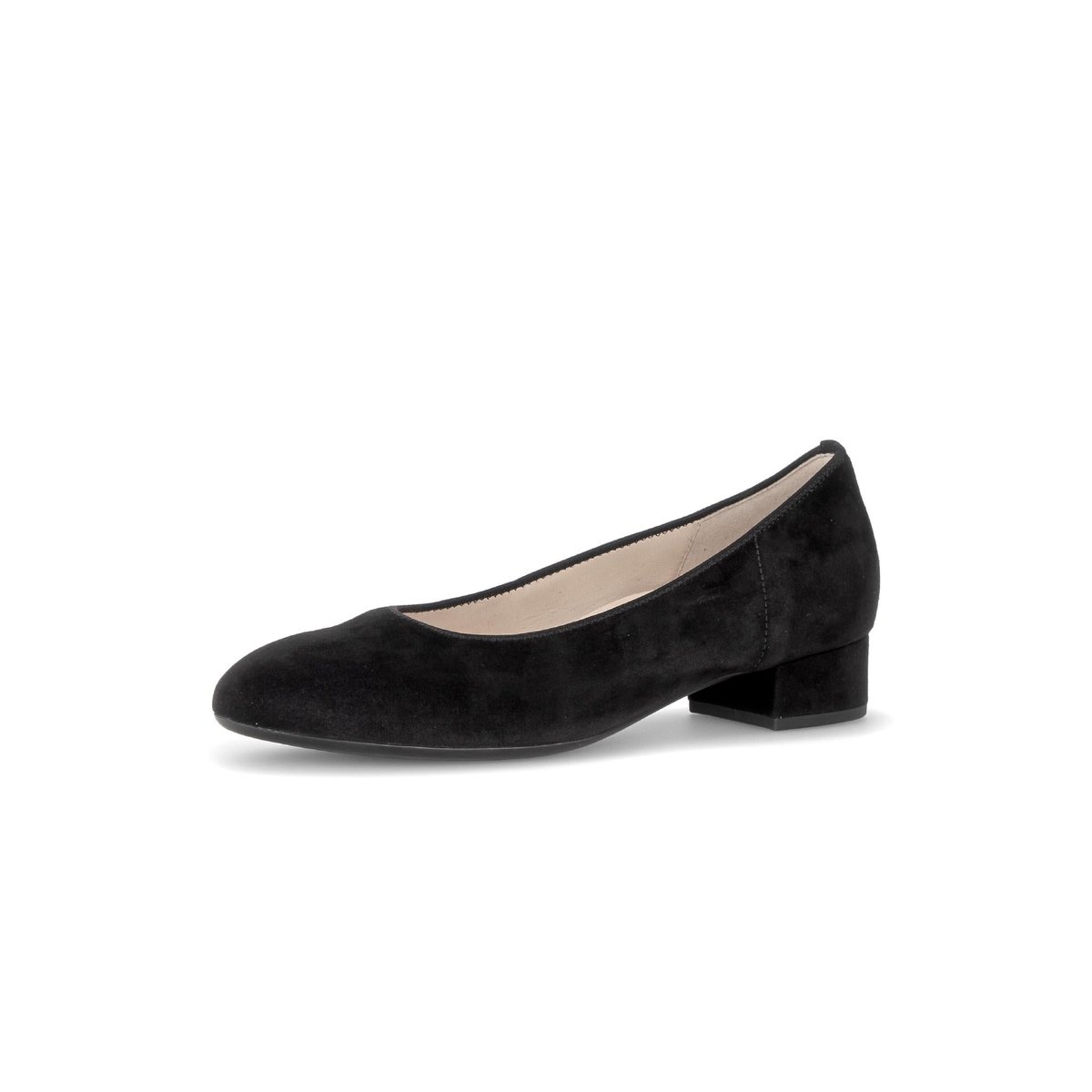 Escarpins en cuir à talon décroché noir velours, GABOR