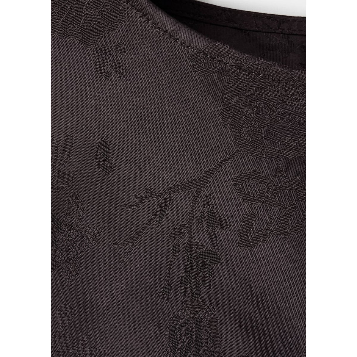 Robe jacquard à manches évasées marron, MANGO
