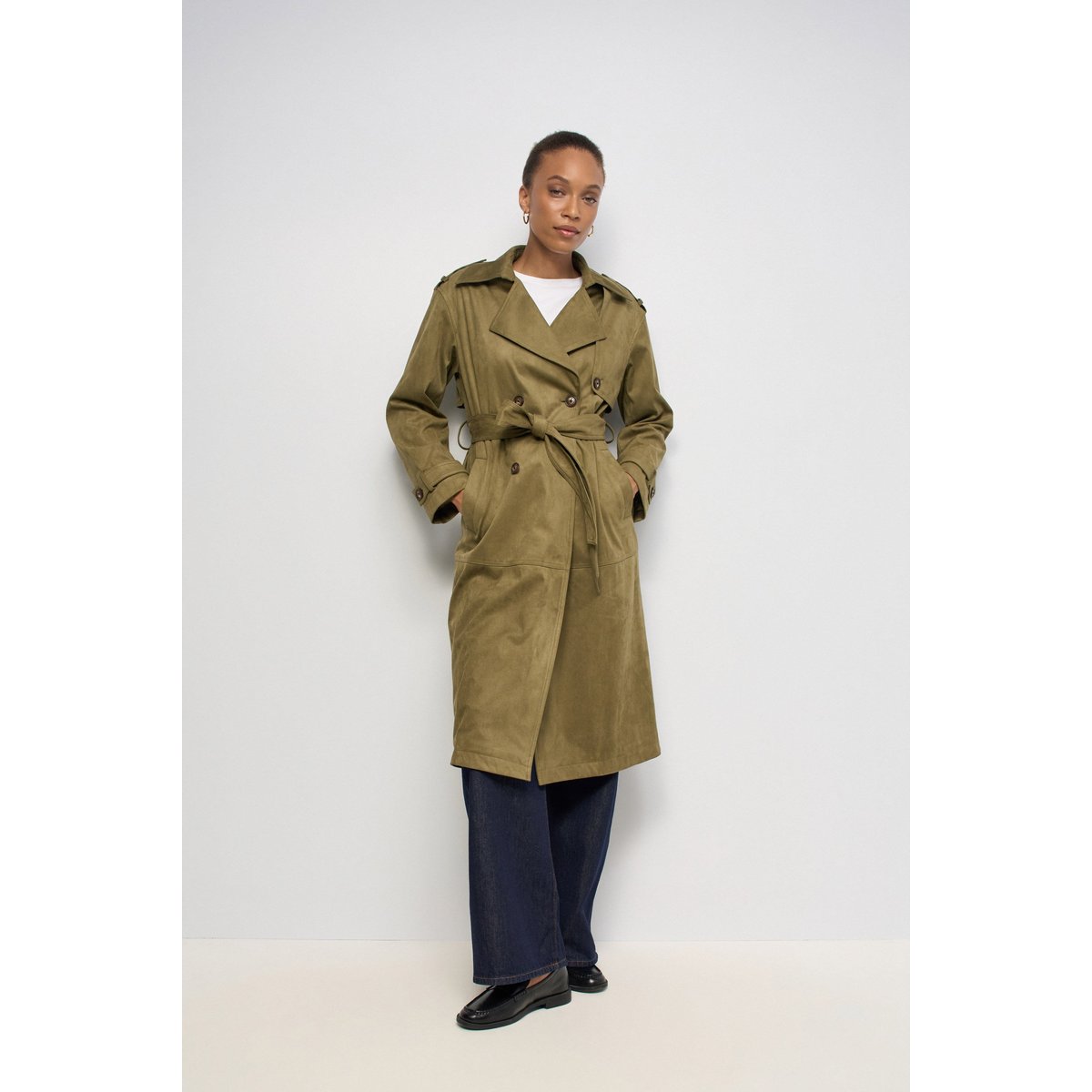 TRENCH-COAT EFFET VELOURS vert, SALSA JEANS