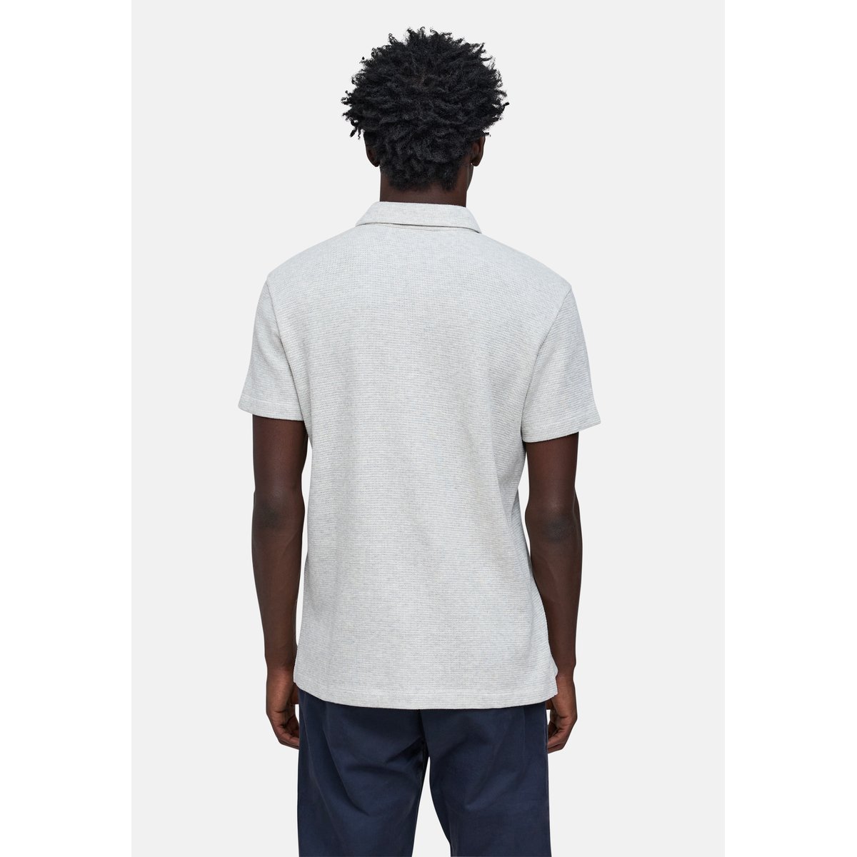 Polo coton bio maille nid d'abeille gris clair, IKKS