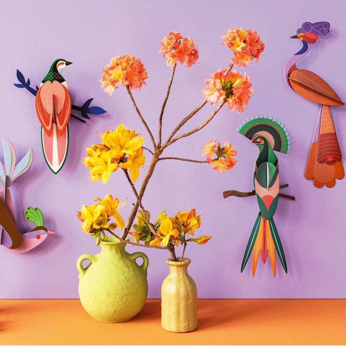 Oiseau décoratif mural  Paradise Bird Savu orange, STUDIO ROOF