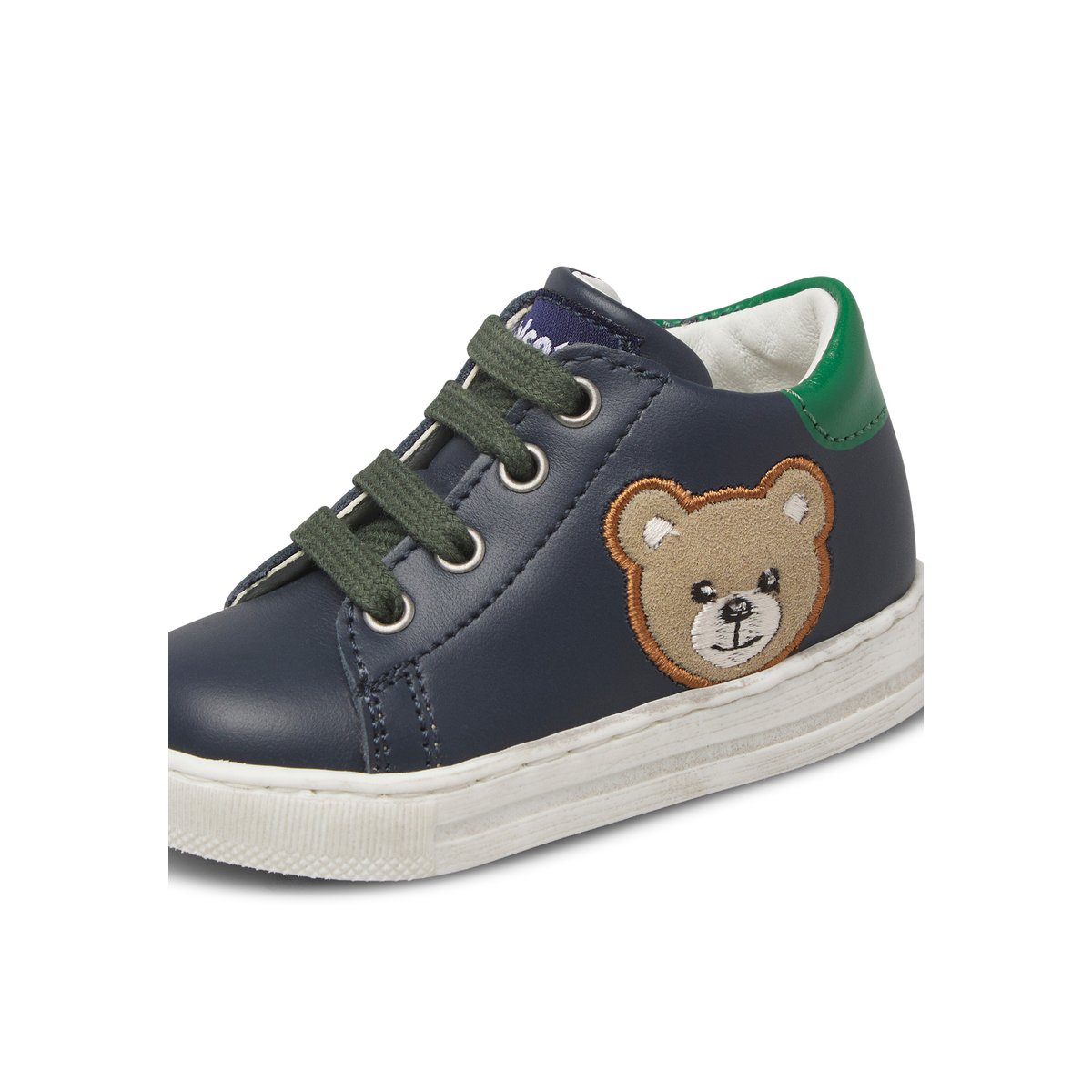 Baskets en cuir GEORDI 3 bleu-vert-, FALCOTTO