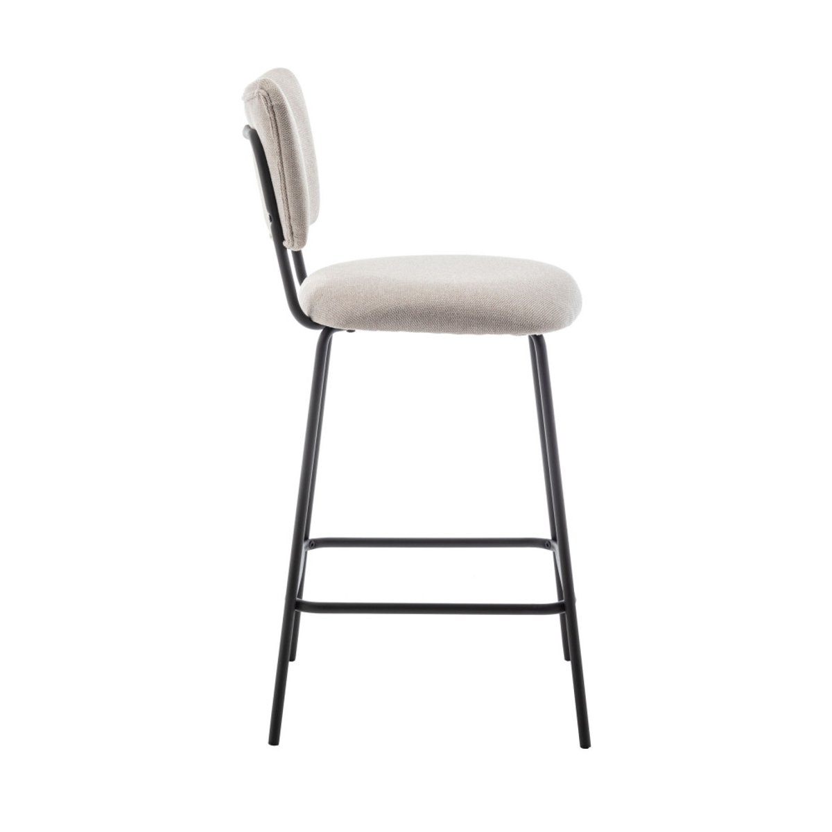 Lot de 2 chaises de bar en tissu et métal H65cm- VANDER beige, DRAWER