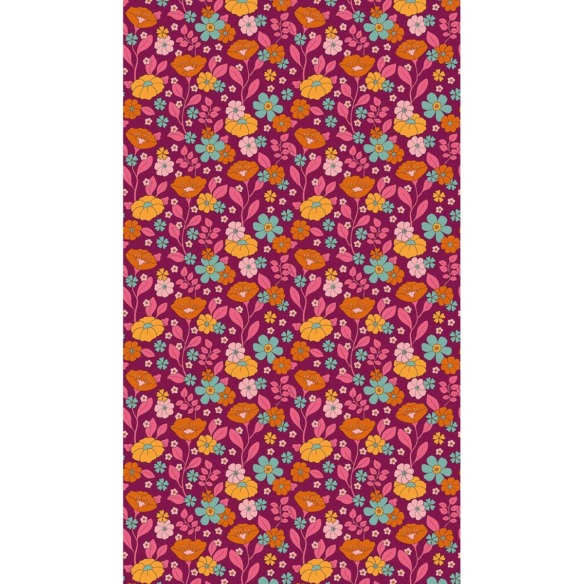 Papier peint fleuri intissé, HEXOA