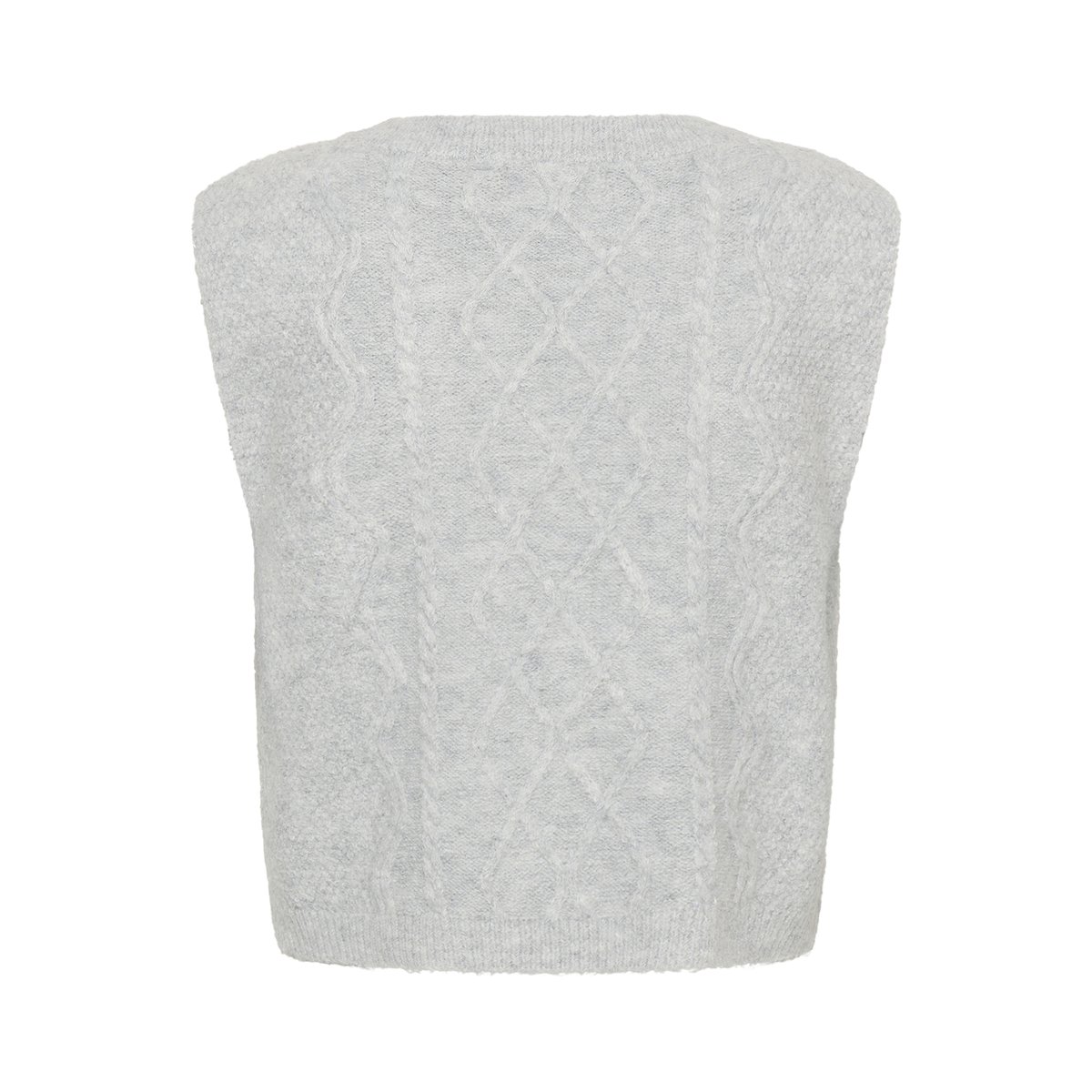 Manteau tricoté gris light grey melange, CREAM