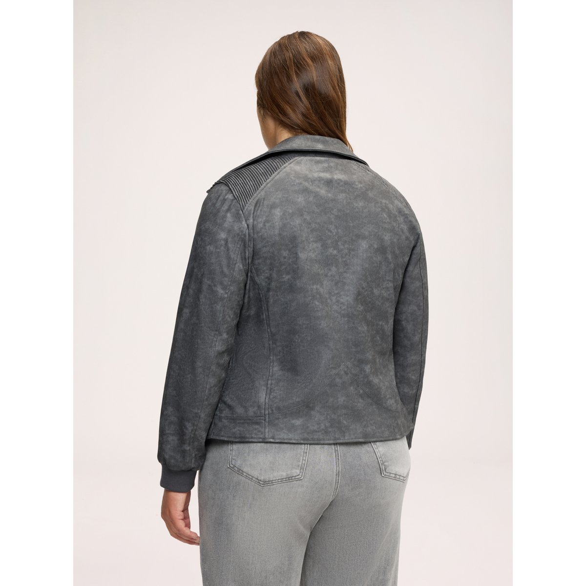 Veste biker avec poignets élastiqués gris, FIORELLA RUBINO