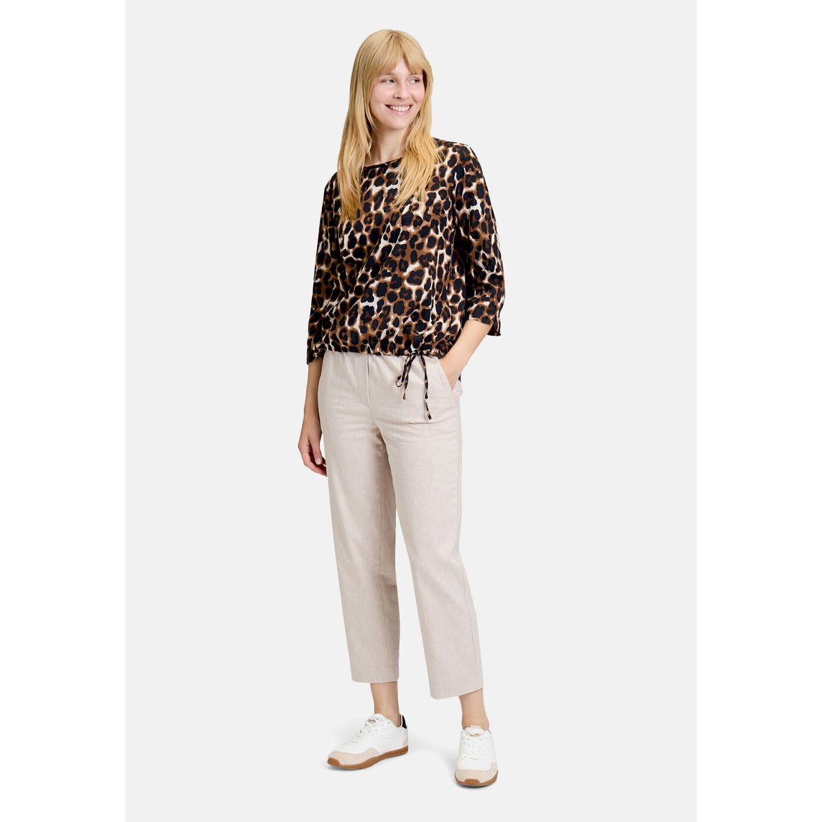 T-shirt façon blouse à imprimé brown/nature, BETTY & CO
