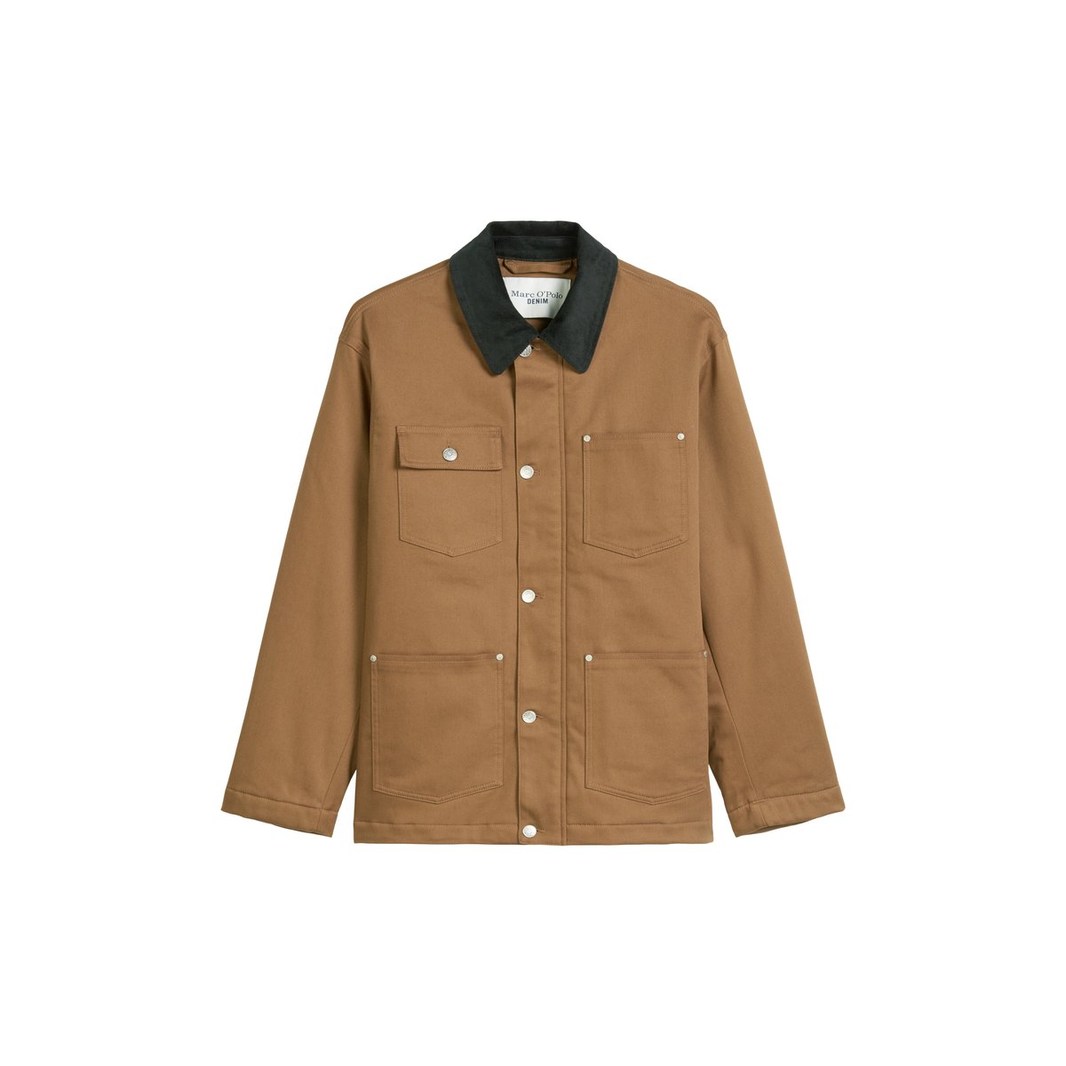 Veste matelassée Worker avec col contrasté en velours côtelé marron, MARC O’POLO DENIM
