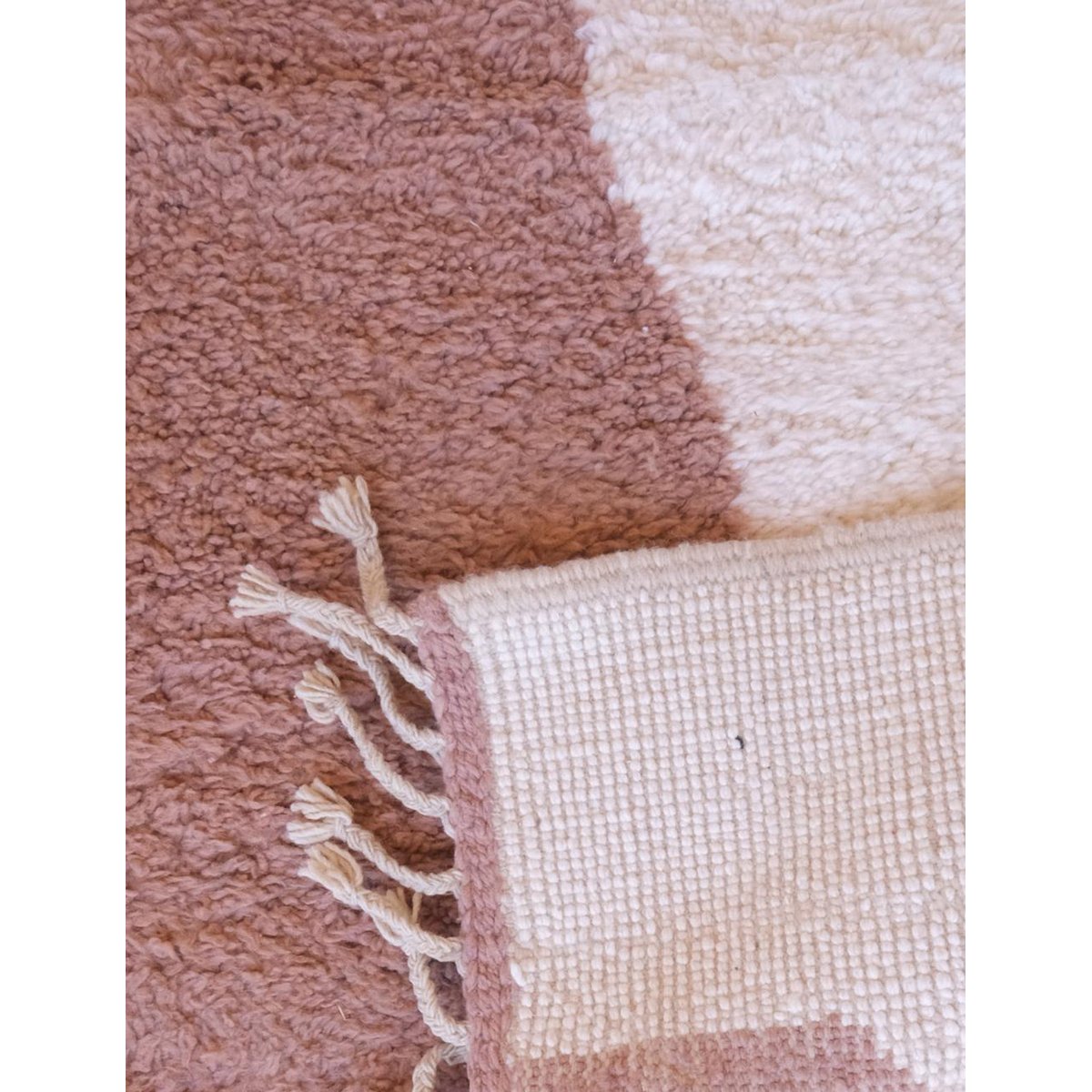 Tapis berbère élégant et contemporain en laine 255 x 351 cm brun naturel, AFK LIVING