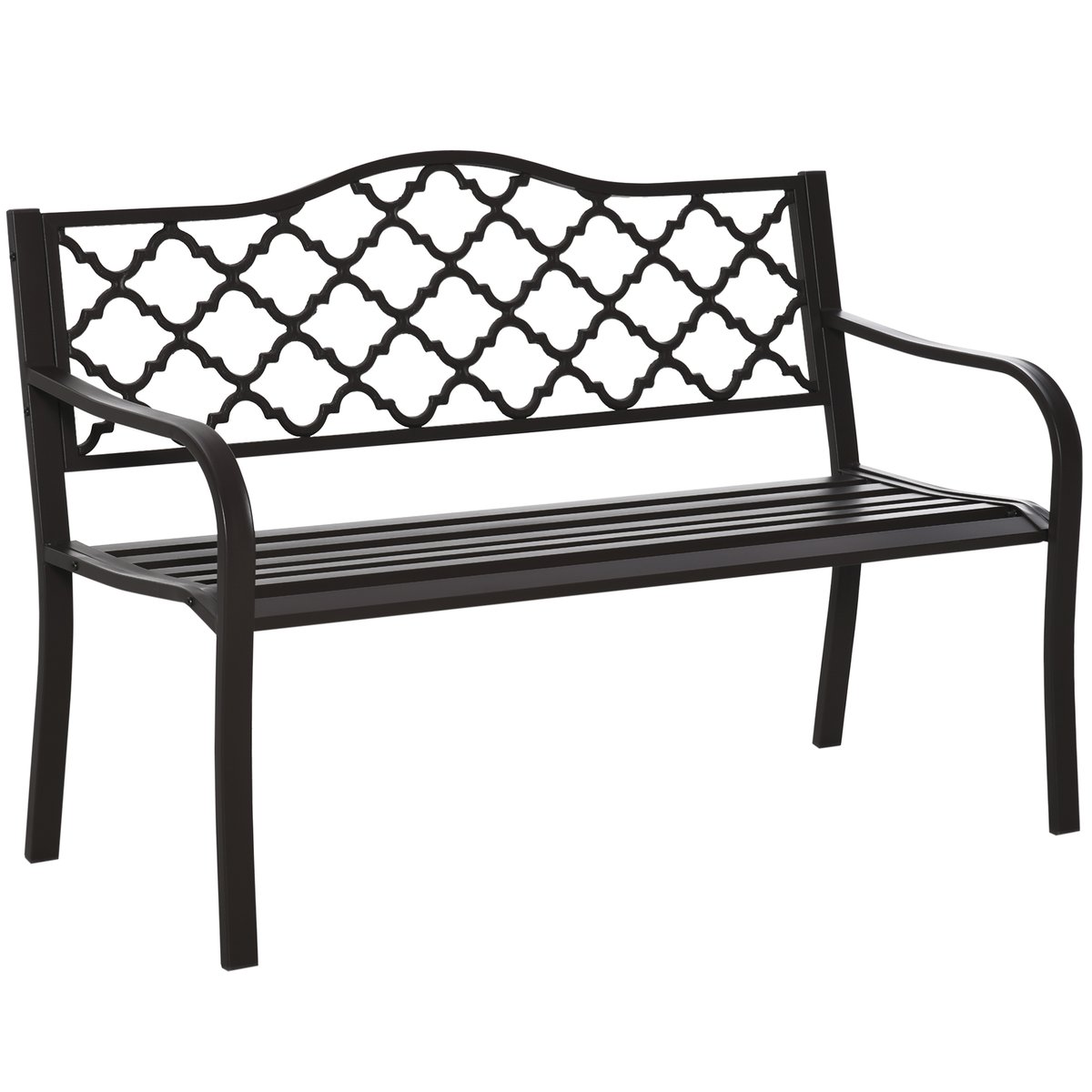 Banc de jardin Métal Brun brun, OUTSUNNY