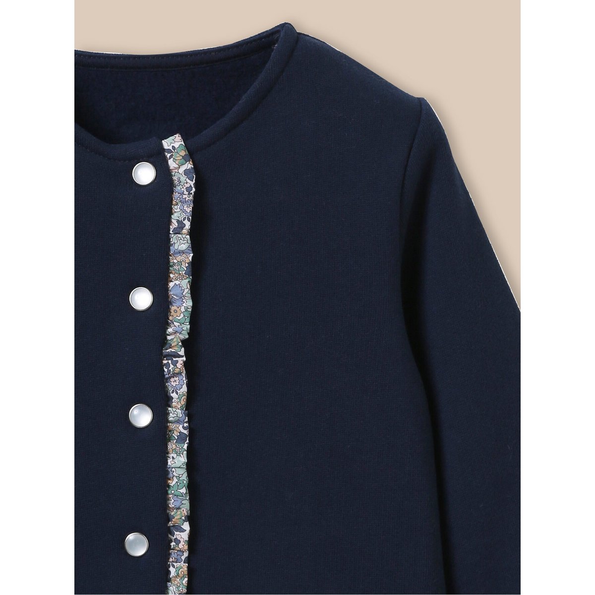 Cardigan en molleton  - coton biologique marine, CYRILLUS