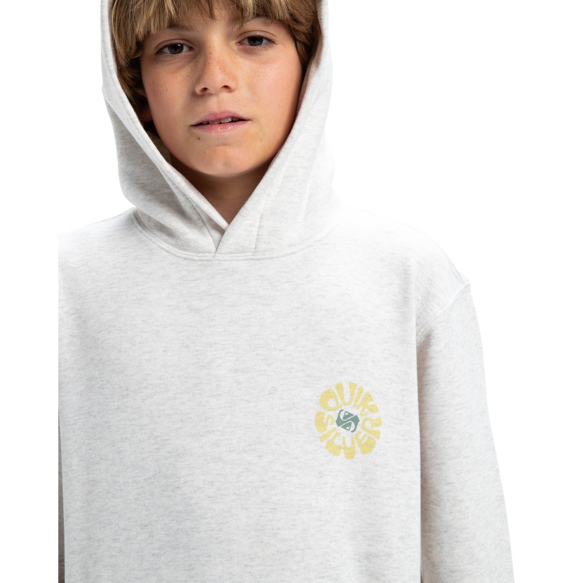 Sweat à capuche GRAPHIC gris white marble heather, QUIKSILVER