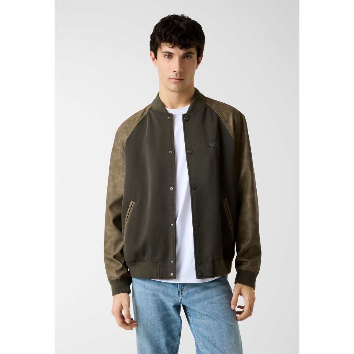 Veste Teddy vert olive, GUESS