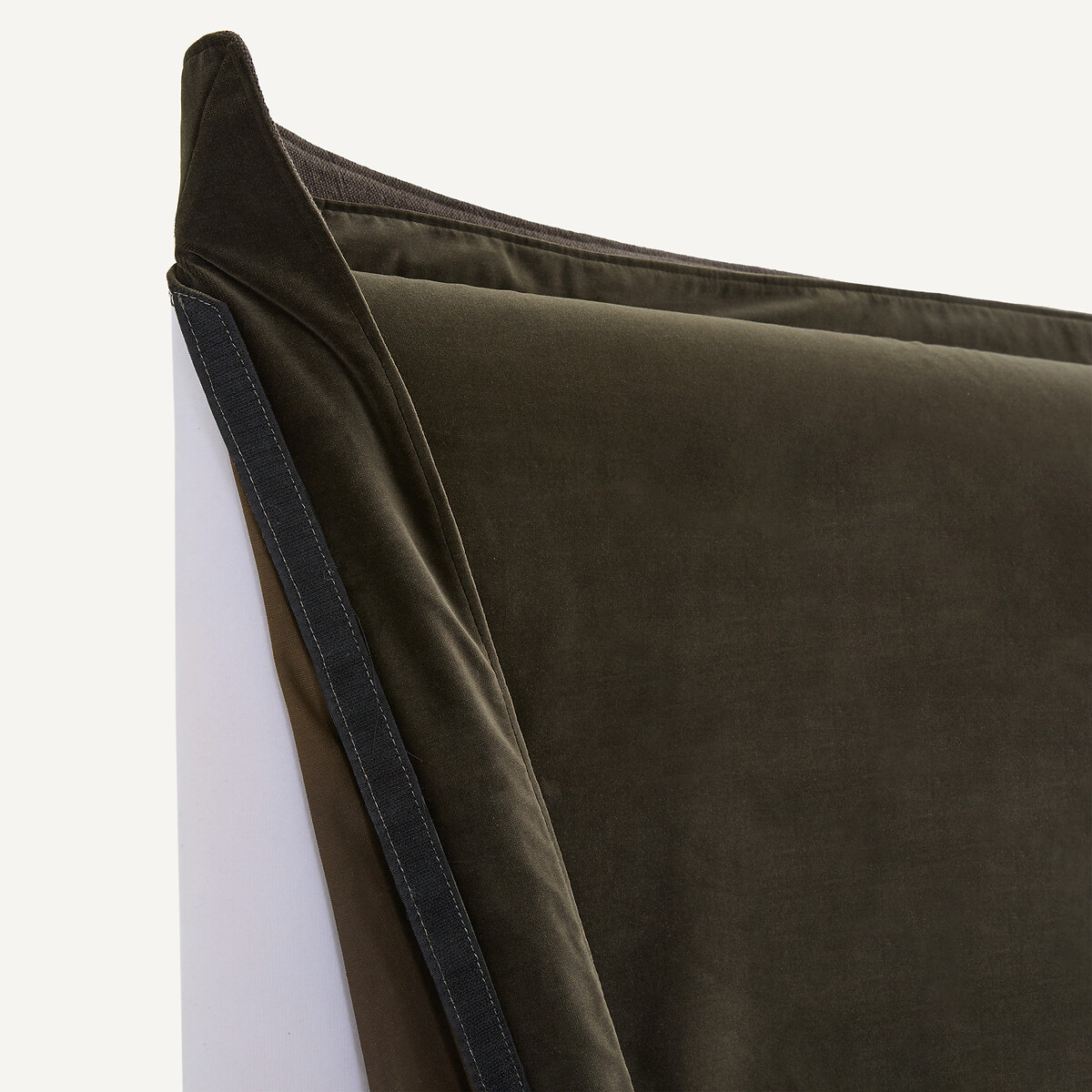 Housse pour tête de lit, en velours, CONNOR vert kaki foncé, AM.PM