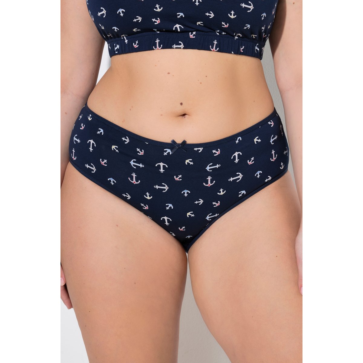 Lot de 5 culottes midi, motif ancres/uni bleu nuit, ULLA POPKEN