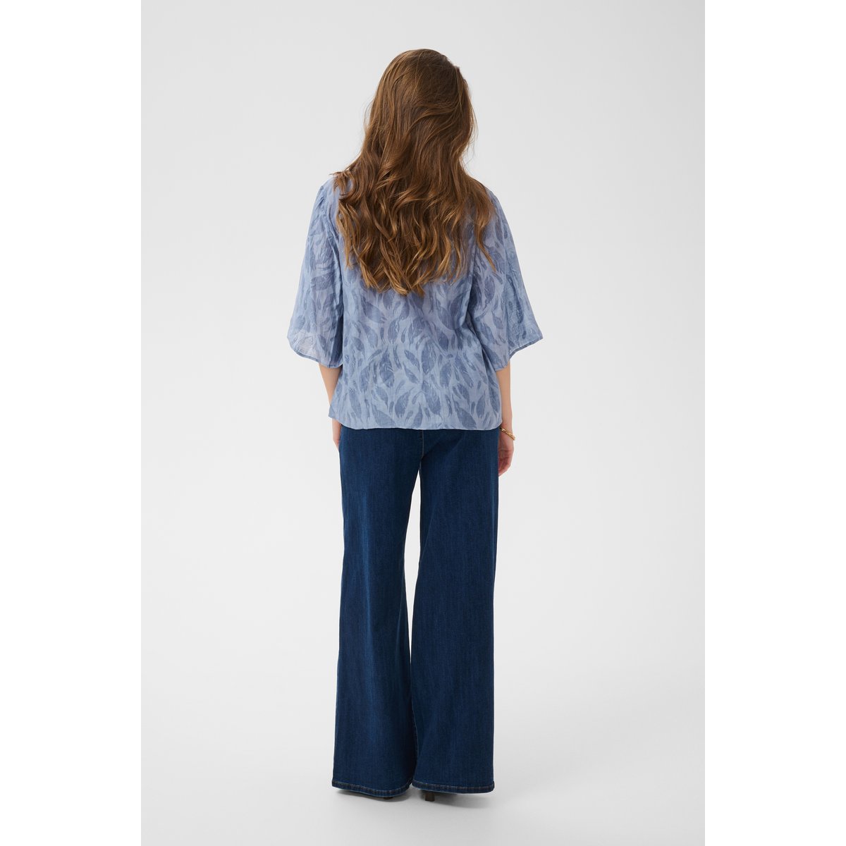Blouse à manches longues bleu stonewash, CREAM