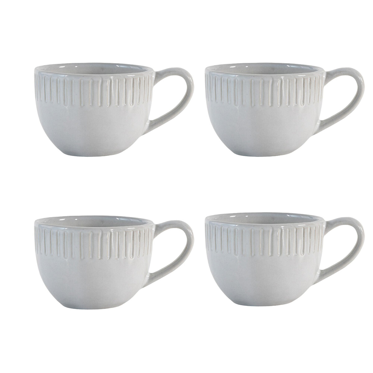 Set of 4 Harville Ridged Mugs cream, ÉDITÉ