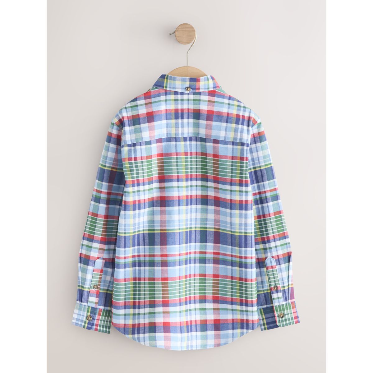 Chemise oxford à carreaux et manches longues carreaux preppy bleus, NEXT