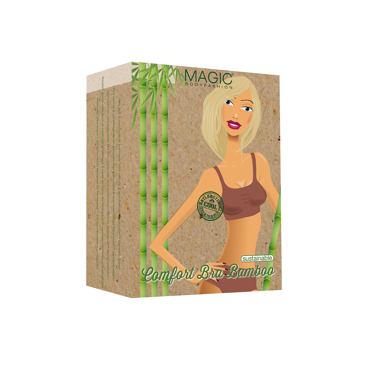 Comfortabele bustier in bamboe roze, MAGIC BODYFASHION