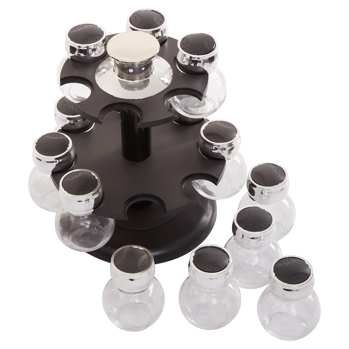14 Bottle Revolving Spice Rack black, SO'HOME